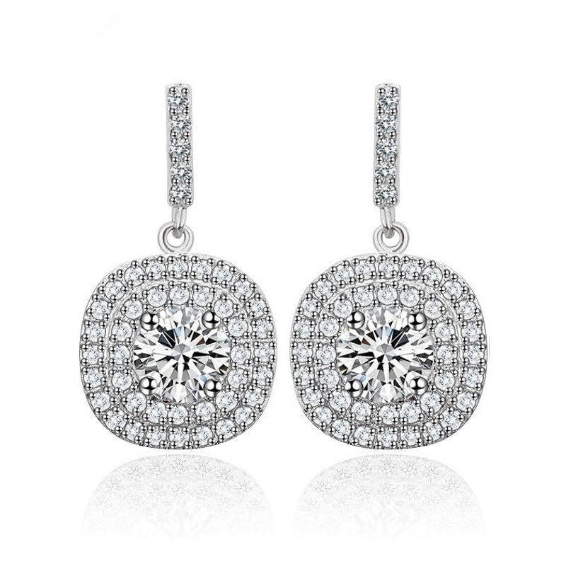 Fashion Zircon Plating Earrings  (pure White -03d02)  Nhtm0070-pure White -03d02