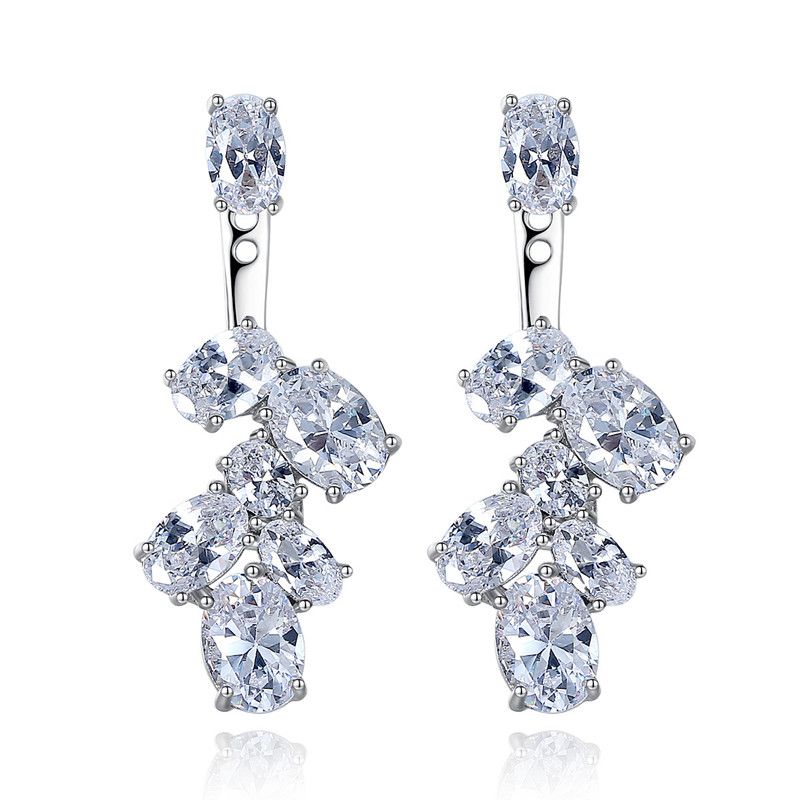 Simple Zircon Plating Earrings  (white Zirconium White-10e12)  Nhtm0095-white Zirconium White-10e12