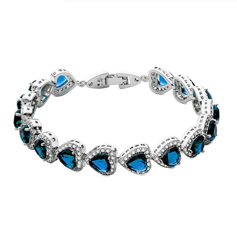Fashion Zircon Plating Bracelets  (corundum 17cm-12g11)  Nhtm0151-corundum 17cm-12g11