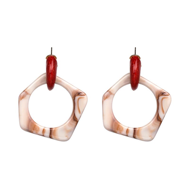 Vintage Other  Earring Geometric (red)  Nhjj3910-red