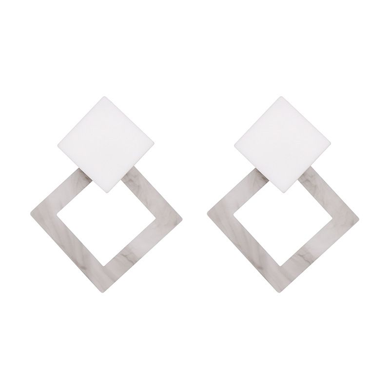 Korea Plastic  Earrings Geometric (white)  Nhjj3917-white
