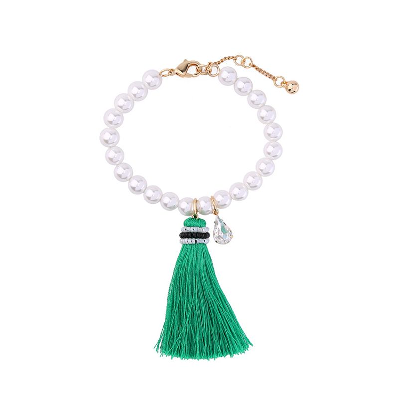 Fashion Alloy Plating Bracelets Tassel (green)  Nhqd4250-green