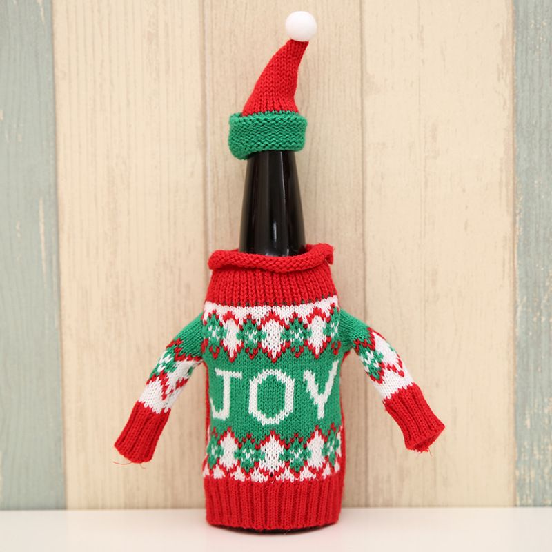 Neue High-end-gestrickte Weihnachts Weinflaschen Abdeckung Pullover Rotwein Flaschen Abdeckung 4 Weihnachts Bierflaschen Dekorationen Großhandel
