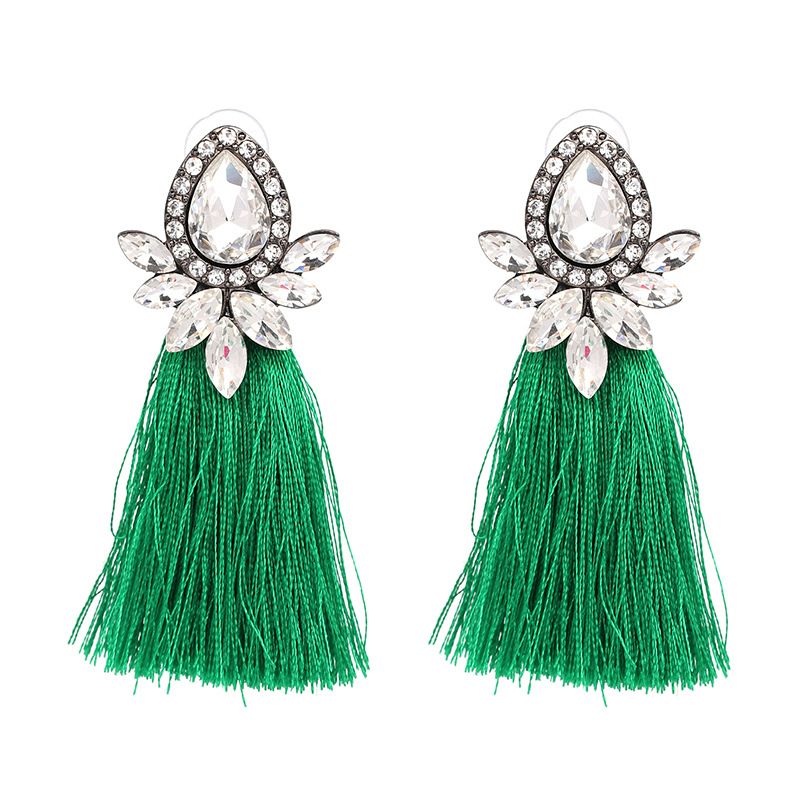 Fashion Alloy  Earrings Flowers (green)  Nhjj3666-green
