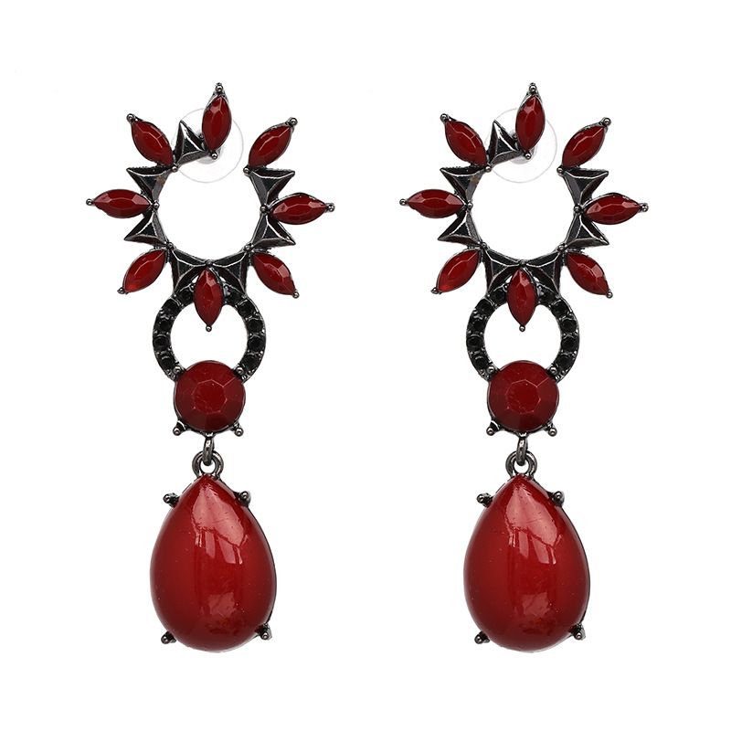 Other Beads  Earrings Flowers (red)  Nhjj3827-red