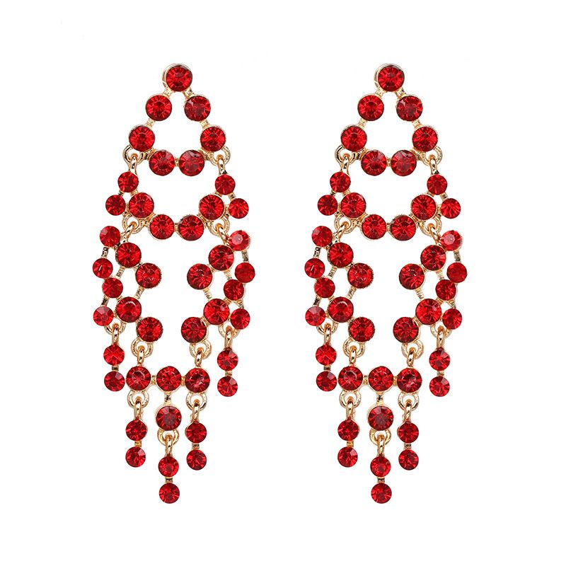 Other Alloy  Earrings Geometric (red)  Nhjj3838-red