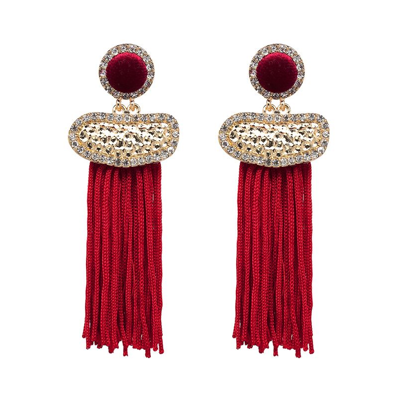 Fashion Alloy  Earrings Geometric (red)  Nhjj3845-red