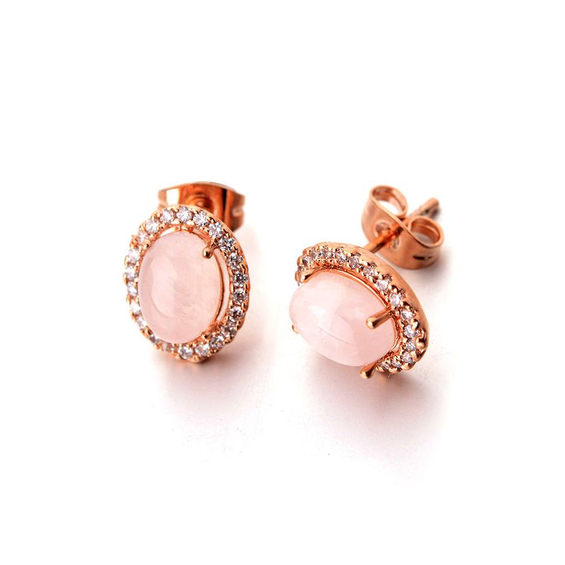 Koreanische Mode Beliebte Ohrringe Ohrringe Neue Einfache Und Vielseitige Natürliche Rosa Kristall Ohrringe Schmuck Großhandel 321566