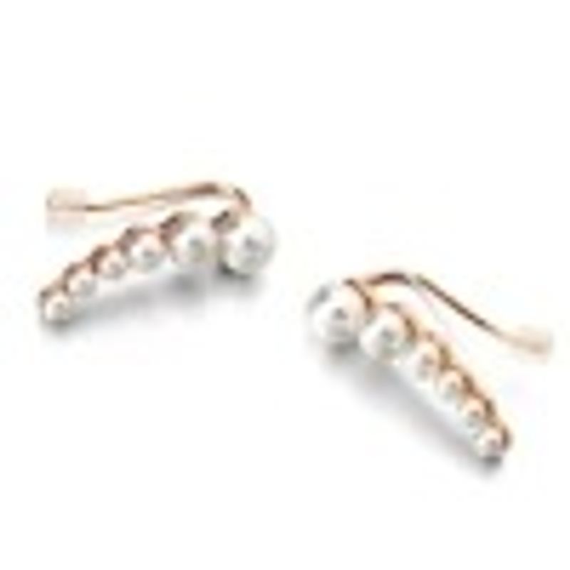 Korean Version Of Korean / Korean Style Alloy Inlaid Beads Earrings (alloy White Bead)  Nhlj1576