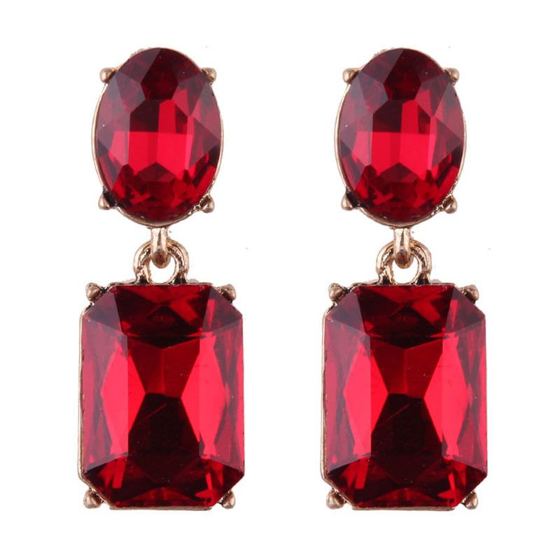 Fashion Ol Alloy Rhinestone Earring (red)  Nhjq8566-red