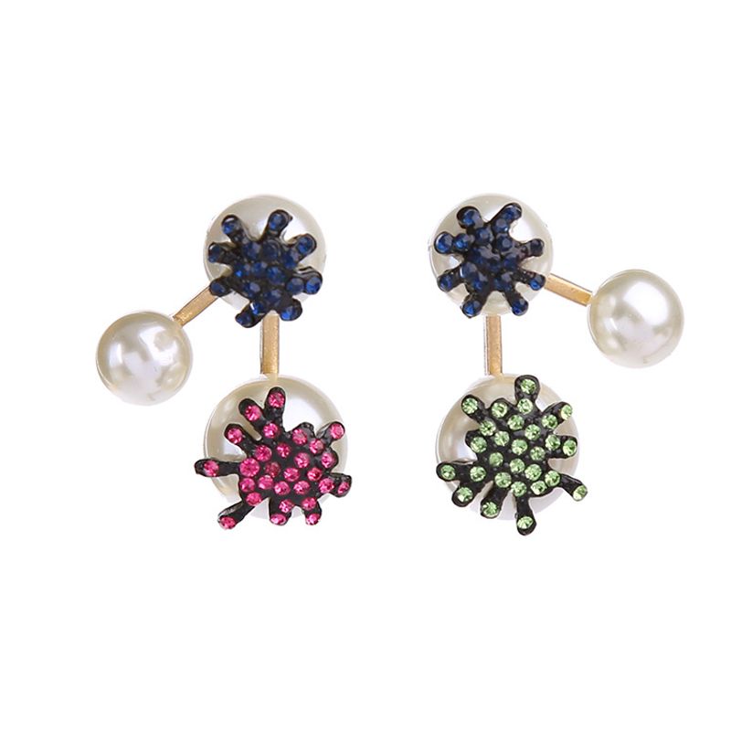 Europäische Und Amerikanische Trend Ige Modeschmuck Hersteller Großhandel Persönlichkeit Frische Perlen Diamant Blumen Abnehmbare Damen Ohr Stecker