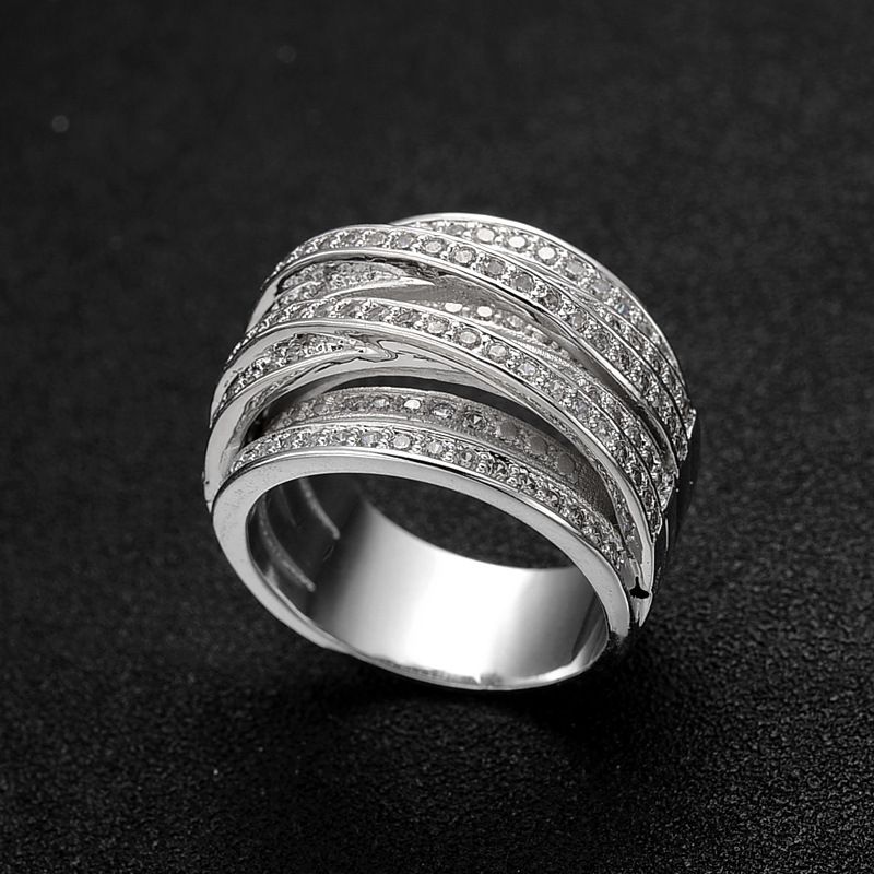 Europäische Und Amerikanische Mode Persönlichkeit Mikro Eingelegte Aaa Zirkon Kreative Multi-ring Ring Fabrik Direkt Verkauf 10368002