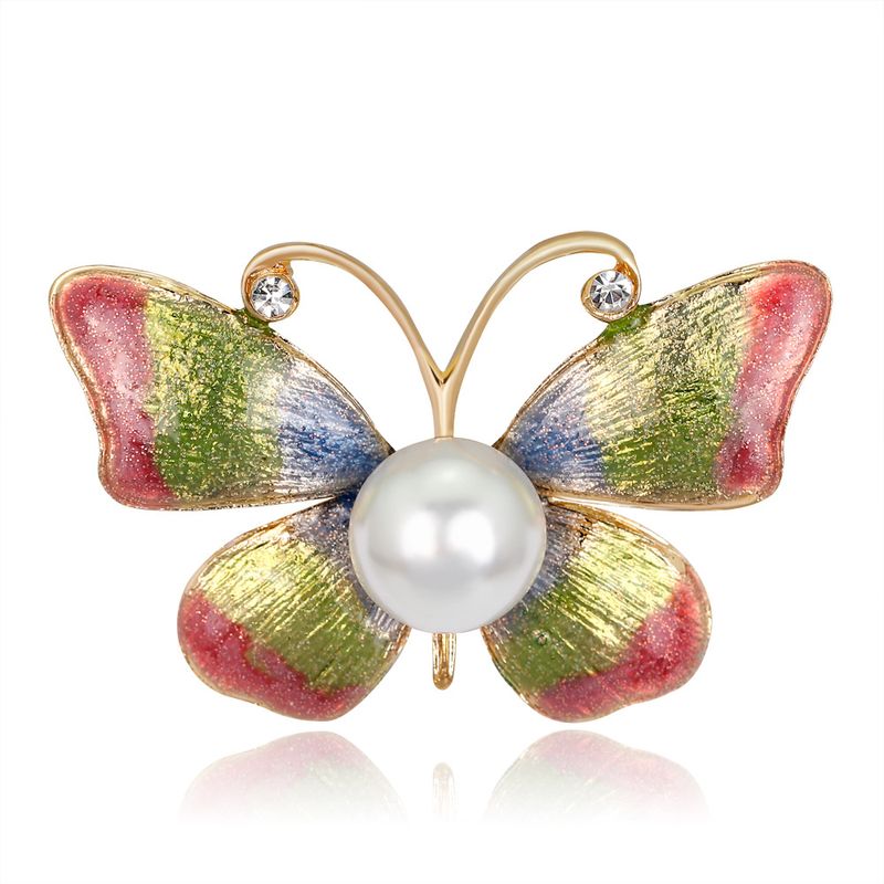Japonais Et Coréen Polyvalent Papillon Broche De Mode Perle Peint Huile Dégoulinant Corsage Accessoires Usine De Femmes En Gros