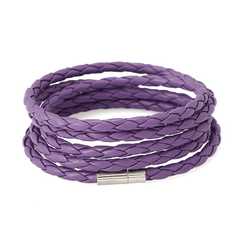 Europe And The United States Artificial Leather Plating Bracelet (purple)  Nhpk0846