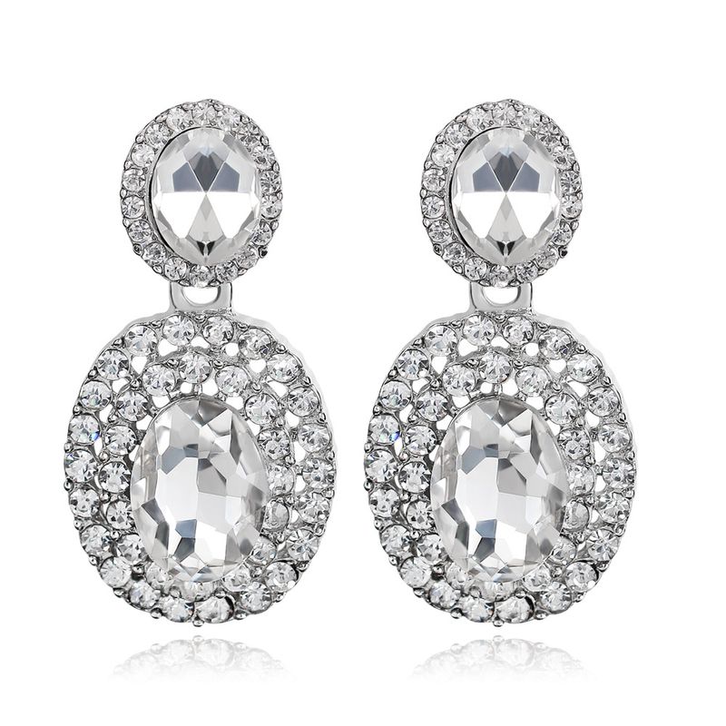 Europäische Und Amerikanische Heiße Retro-luxus-ohrringe Mit Diamanten Legierung Mode Weibliche Ohrringe  Hot Sale