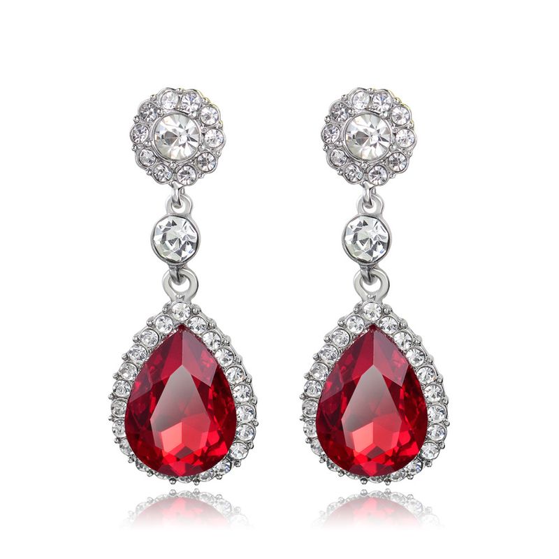 Occident And The United States Imitated Crystal Inlaid Imitated Crystal Earring (white K Champagne Ba134-d)  Nhdr1679-white K Champagne Ba134-d