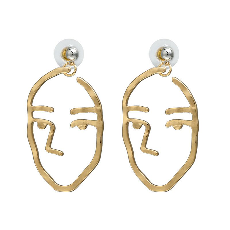 Übertriebene Persönlichkeit Im Europäischen Und Amerikanischen Stil Lustige Abstrakte Gesichts Ohrringe Imitation Perlen Hohle Ohrringe