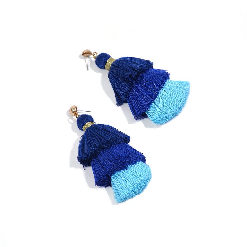 Occident And The United States Cotton Thread  Earring (b0561 Sapphire Blue)  Nhxr1391-b0561 Sapphire Blue