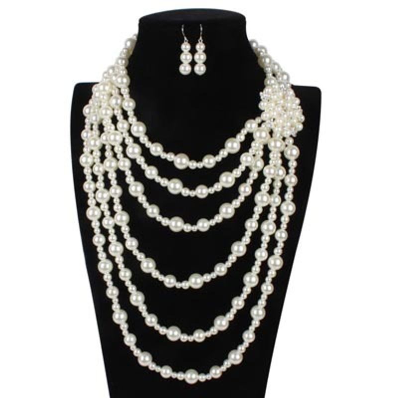 Occident And The United States Beads  Necklace (creamy-white)  Nhct0008-creamy-white