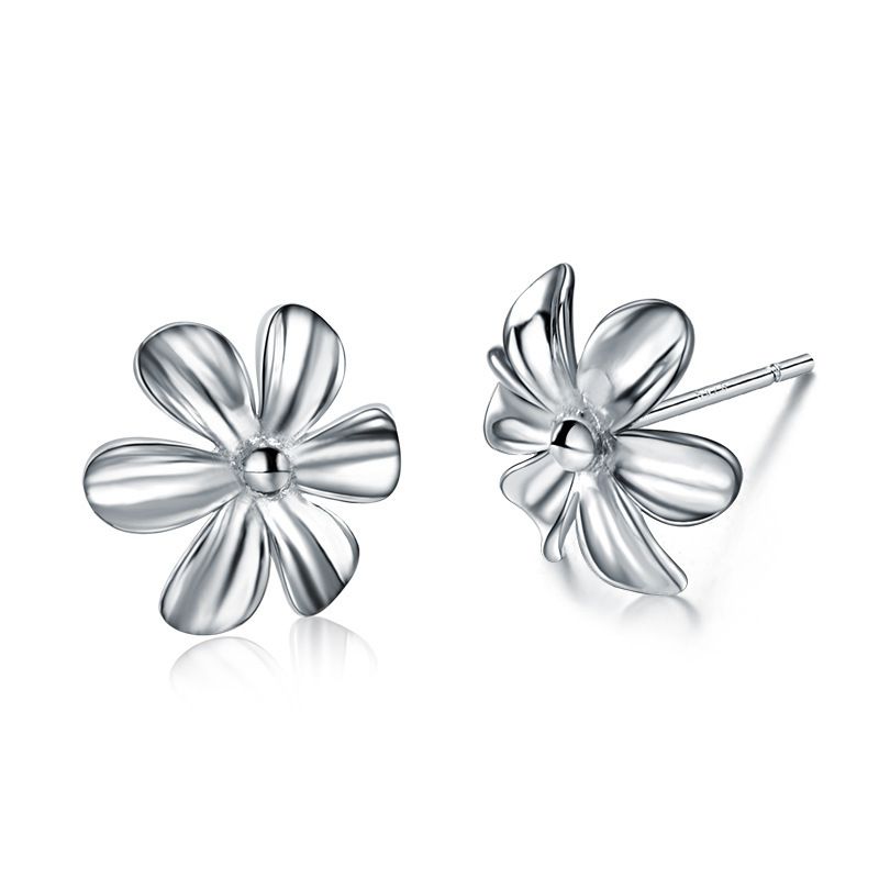 Koreanische Mode Neue Produkte 925 Sterling Silber Glatte Blüten Blätter Ohrringe Damen Einfache Ohrringe Ohrringe Großhandel Se649