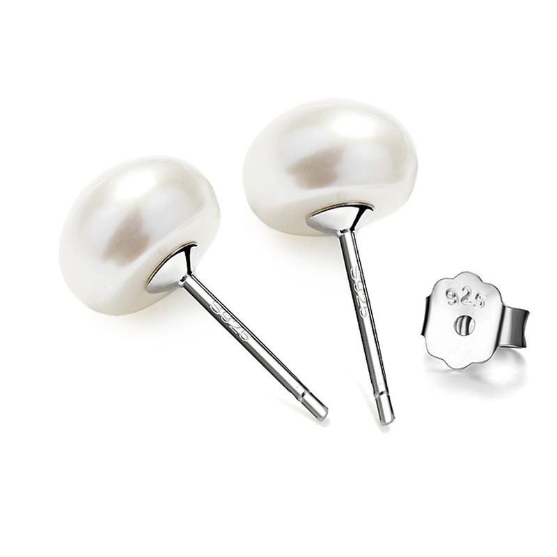 Koreanische Mode High-end Natürliche Süßwasser Perle Sterling Silber Ohrringe Damen 925 Sterling Silber Ohrringe 310034