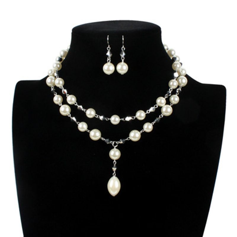 Occident And The United States Beads  Jewelry Set (creamy-white)  Nhct0108-creamy-white