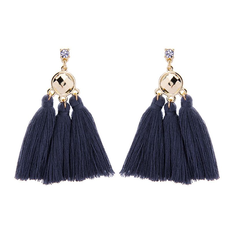 Fashion Alloy Rhinestone Earringtassel (gray)  Nhqd4030-gray