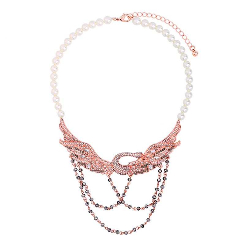 Fashion Alloy Rhinestone Necklace Animal (pink)  Nhqd4072-pink