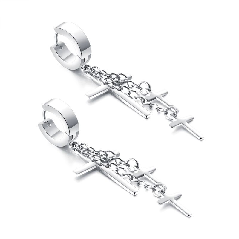 Titanium&stainless Steel Fashion Geometric Earring  (steel Color) Nhop1630-steel Color