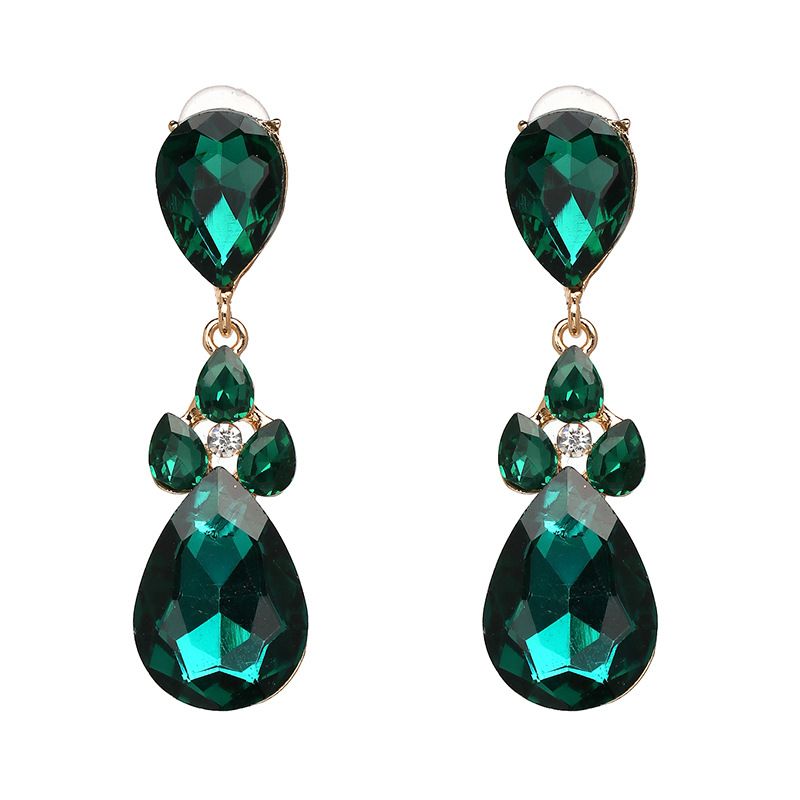 Imitated Crystal&cz Fashion Geometric Earring  (green) Nhjj3969-green