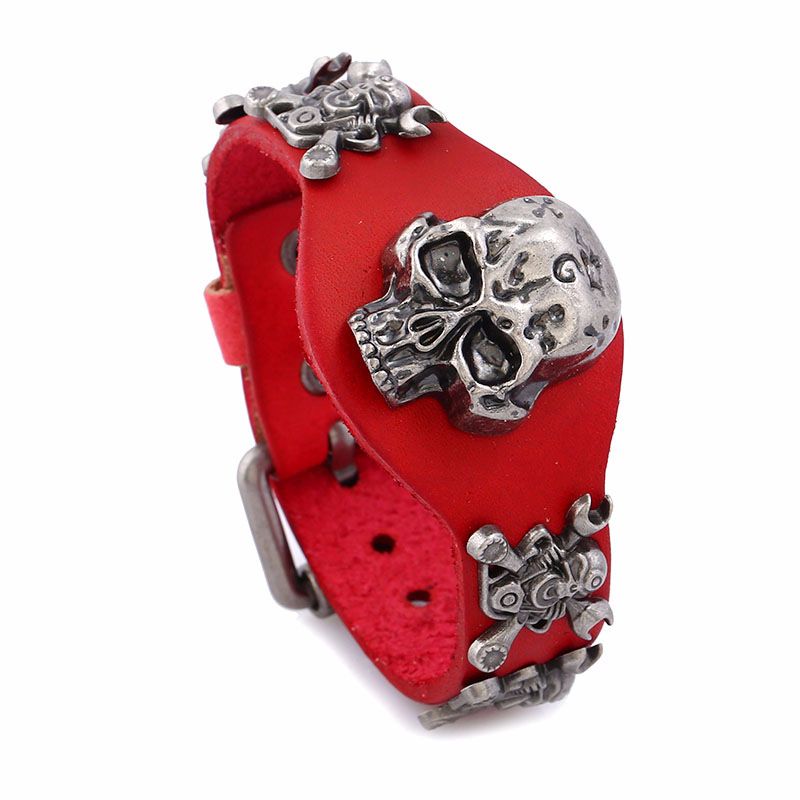 Leather Fashion Geometric Bracelet  (big Red) Nhpk1246-big Red