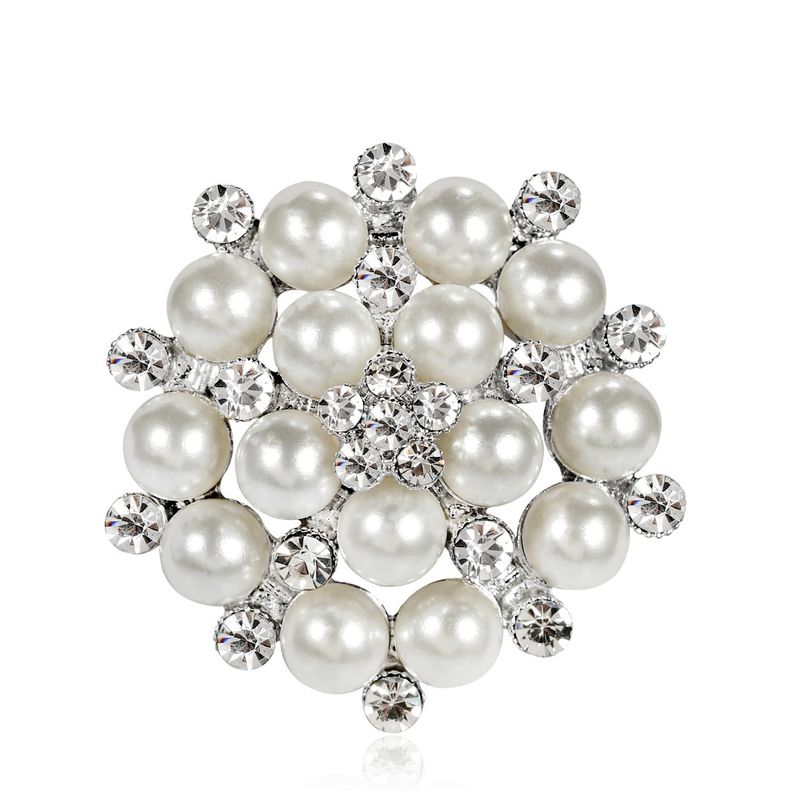 Nouveau Simple Broche De Mode Creative Perle Diamant Alliage Corsage Femmes Chemise Écharpe De Boucle En Gros
