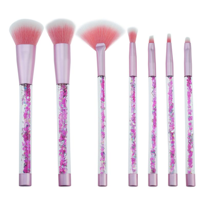 Plastic Fashion  Makeup Brush  (7 Sticks - Pink) Nhao0016-7 Sticks - Pink