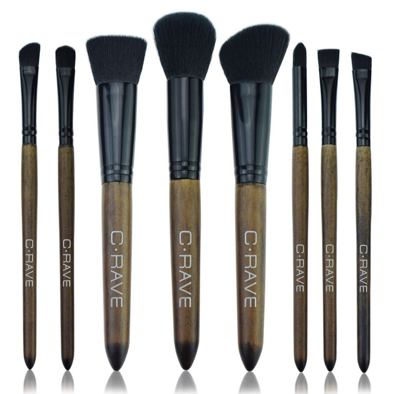 Plastic Fashion  Makeup Brush  (8 Sticks - Logs Black) Nhao0020-8 Sticks - Logs Black