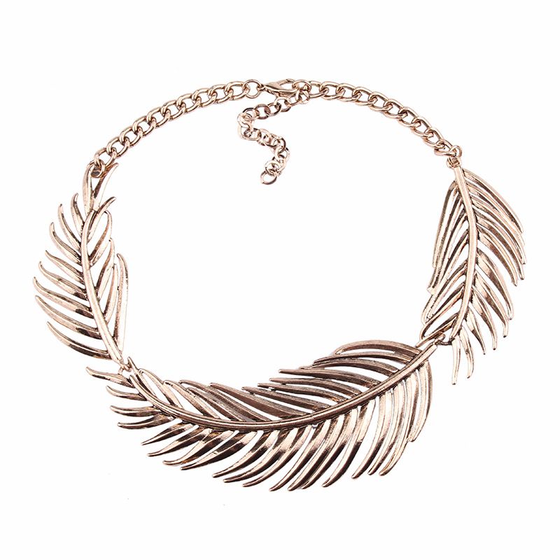 Croix-transfrontalier Européen Et Américain De Mode Chic Exagérée En Forme De Feuille Alliage Collier Tendance Creative Collier Usine Ventes Directes