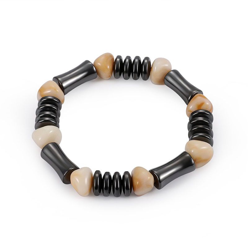 Creative Nouveau Magnétique Aimant Noir Bracelet Bambou Résine Perles À La Main Perlé Bracelet Souhaite Fournir Gros