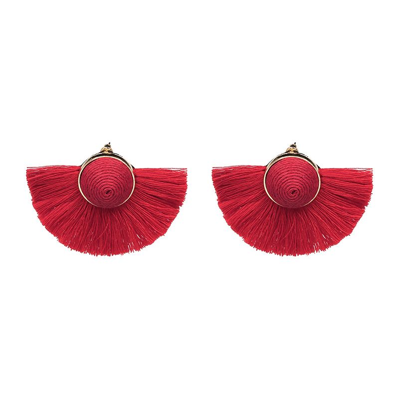 Fashion Cloth Earring Geometric Nhjj3943-red