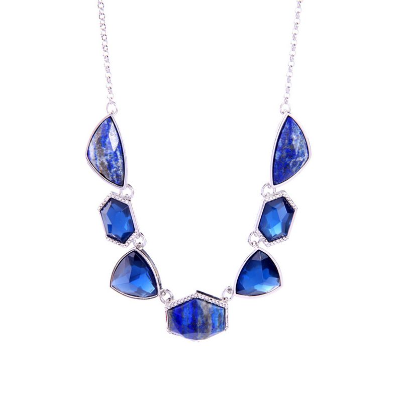 Alloy Fashion Geometric Necklace Nhqd4382-blue