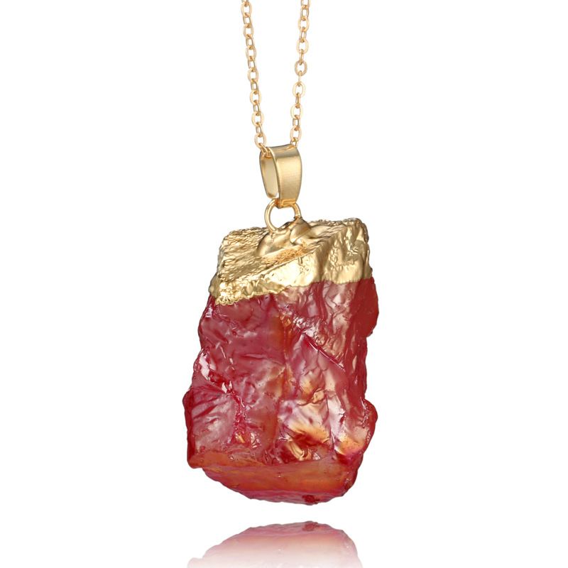 الحجر الطبيعي الأزياء قلادة Nhgy1006-red