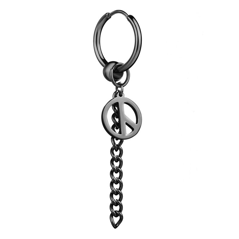 Titanium&stainless Steel Korea Tassel Earring  (black) Nhhf1103-black