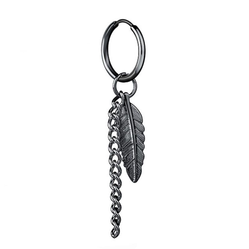 Titanium&stainless Steel Korea Tassel Earring  (black) Nhhf1111-black