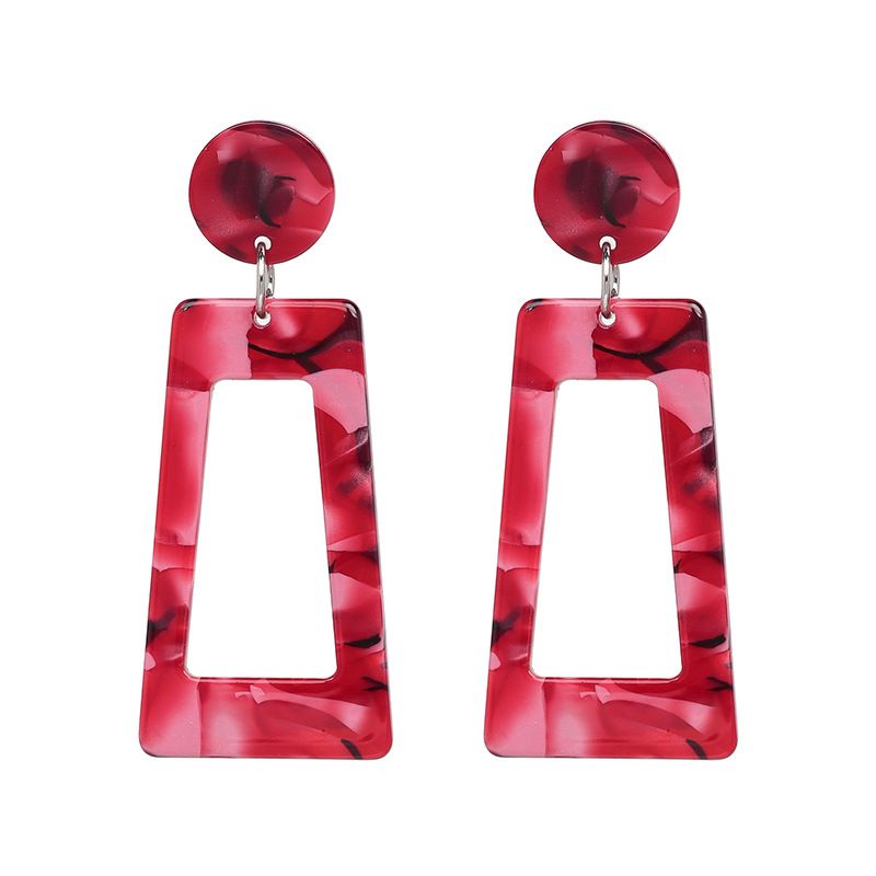 European And American New Cellulose Acetate Sheet Earrings Fashion Exaggerating Earrings Geometric Long Strip Square More Than Color Earrings Cross-border