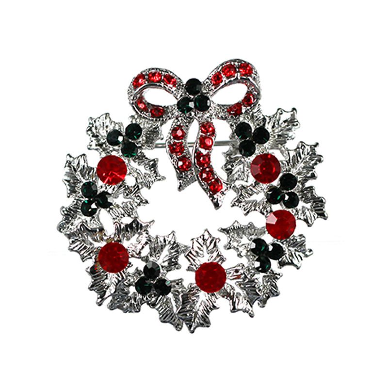 2018 Neue Persönlichkeit Voller Diamanten In Europa Und Amerika Beliebte  Bowknot Kleidung Ornament Hoher Weihnachts Kranz High-end-brosche