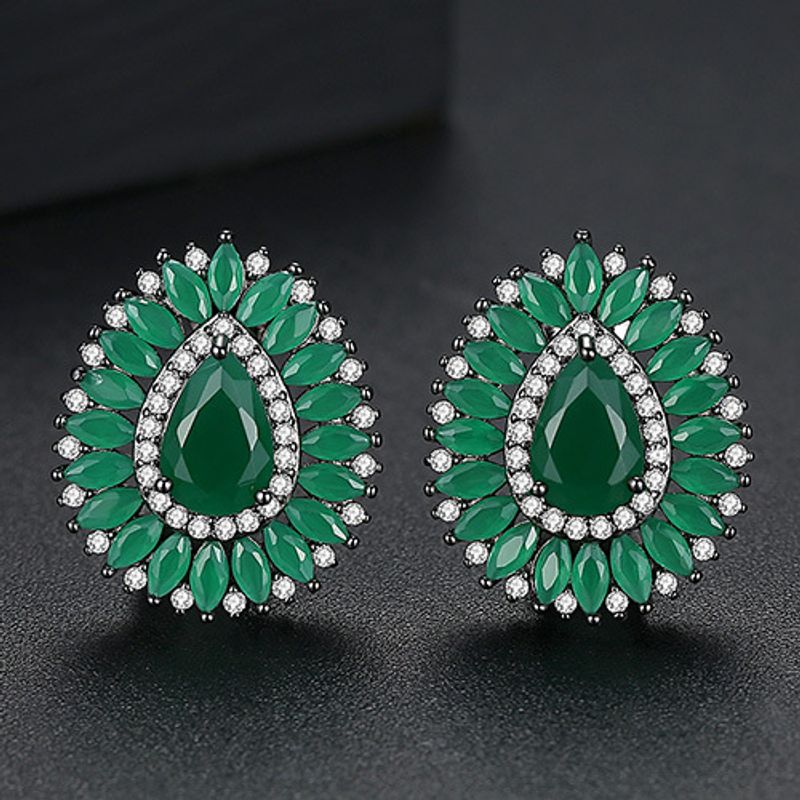 Alloy Korea Geometric Earring  (green-t01h07) Nhtm0433-green-t01h07