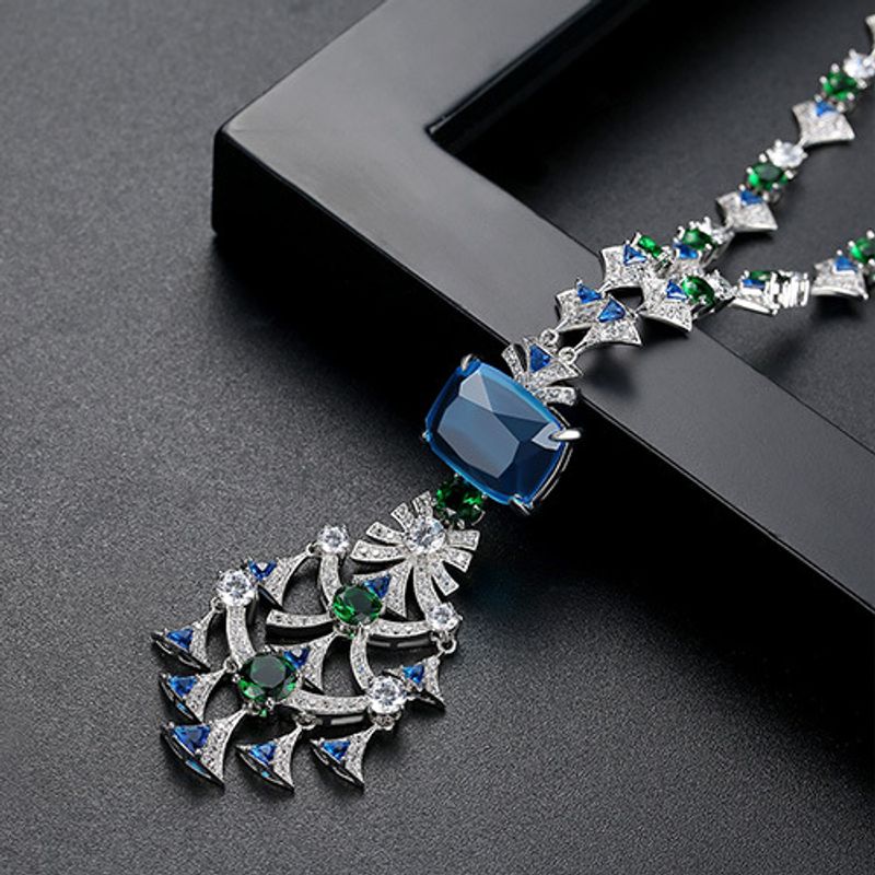Alloy Fashion Geometric Necklace  (blue-t21d14) Nhtm0435-blue-t21d14