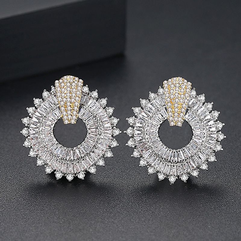 Jinsejuer Stud Earrings Copper Inlaid 3a Zircon Korean Creative New Women's Earrings Manufacturer Wholesale Earrings