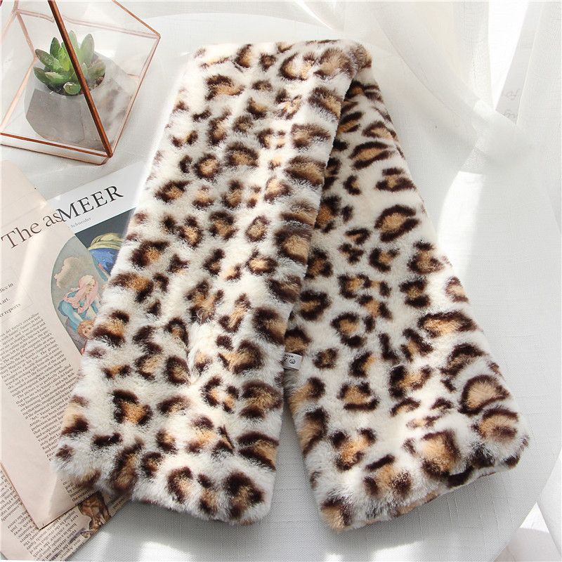 Cloth Fashion  Scarf  (leopard White -80*10cm) Nhcm1693-leopard-white-80*10cm