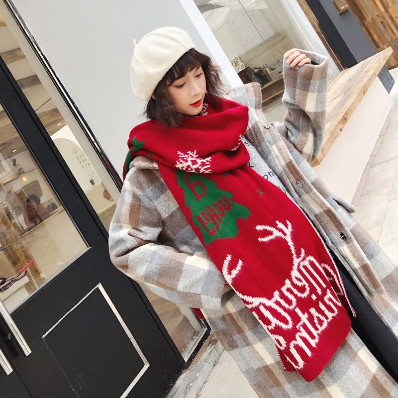 Winter Gestrickt Warme All-match Japanische Schal Paar Soft Girl Student Weihnachts Geschenk Schal