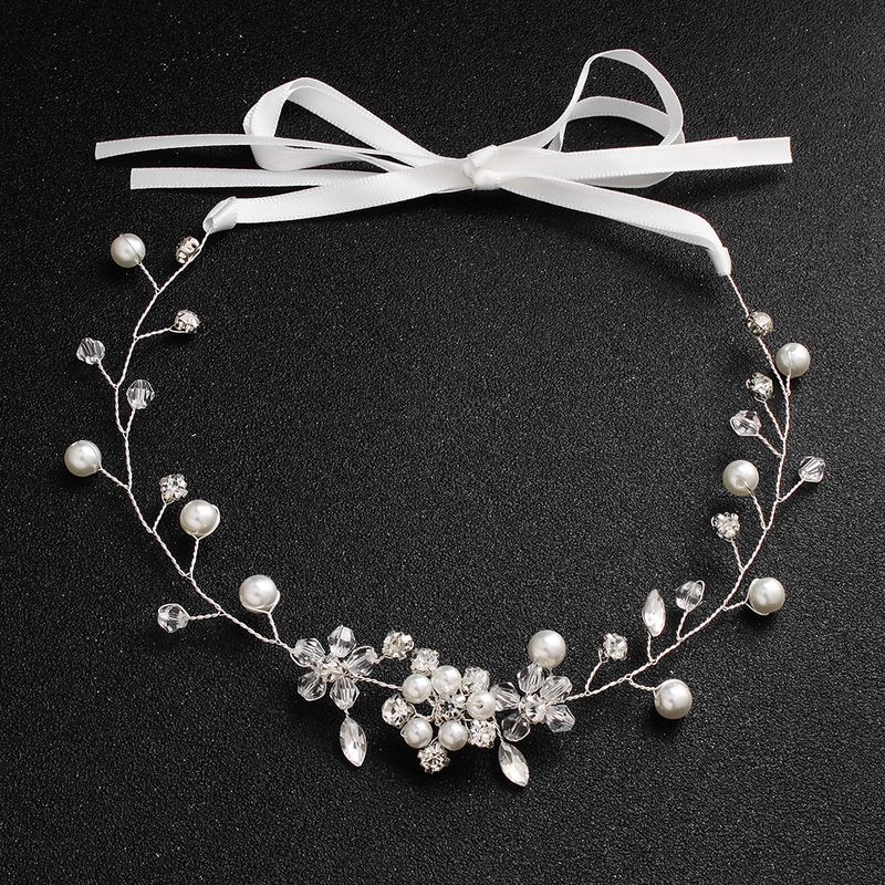Einfaches Braut Stirnband Handgemachtes Perlen Kristall Streamband Mode Stirnband Kopf Bedeckung Hochzeits Schmuck Brautjungfer Haarschmuck