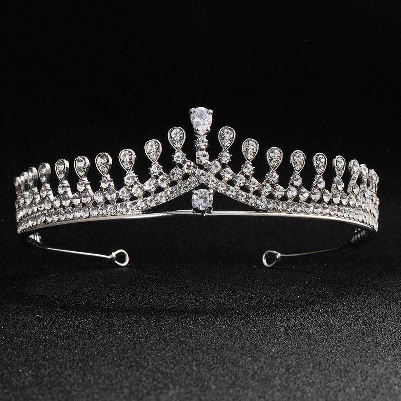 Hot Selling Bridal Ornament European And American Zircon With Diamond Crown Hair Clasp Wedding Dress Headdress Accessories Factory Direct Sales